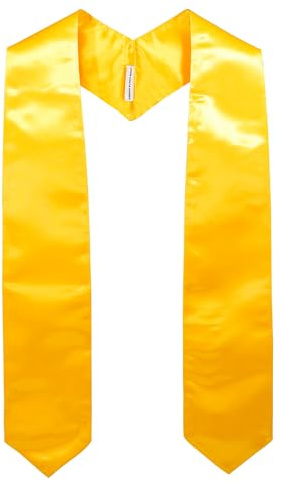 GraduationMall Unisex Adult Plain Graduation Stole 72 Gold