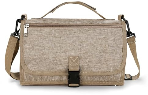 Bebamour Cambiadores de pañales portátiles con bolsillo para toallitas, cambiador de bebé de viaje con cojín para la cabeza para bebés, almohadillas impermeables para cambiar pañales esenciales para