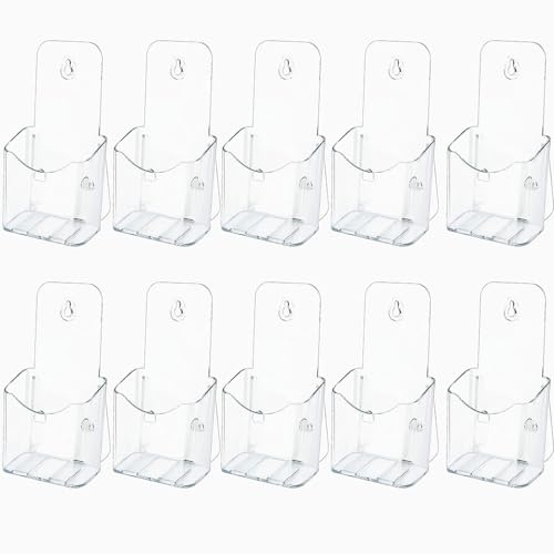 Niciksty 10 Porta Folletos de Acrílico Transparente A6 para Pared o Mesa – Soporte para Folletos, Menú, Revistas, Panfletos y Volantes