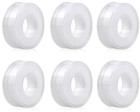 BOMEI PACK 6 Rollen 12mmx12m Weiß PTFE Dichtband PTFE Band Gewinde Dichtungsband Teflonband Gewindedichtband PTFE Tape
