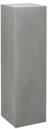 VIVANNO Podest Deko-Säule Stele Blumenständer Fiberglas wetterfest Betonoptik Grau 30x30x100 cm