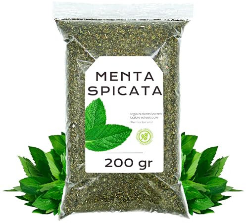 Hierbabuena 200 gr - Te de Hierbabuena - Infusion de Menta - Te de menta - Hojas de Hierbabuena Cortadas - Infusiones a Granel - Infusión de Hierbas - Propiedades Naturales (200 gr, Hierbabuena)