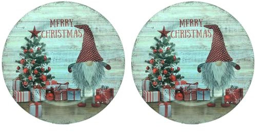 Tradineur - Pack de 2 Bajoplatos con diseño de Duende con Gorro - Fabricado en Plástico - Ideal para decoración para Navidad - Ø 33 cm