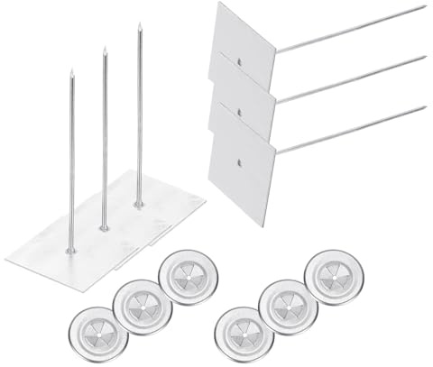 PATIKIL 120mm Broches d'isolation autoadhésives, 50 ensembles de rondelles de verrouillage autoadhésives en aluminium de 2 pouces pour panneaux isolants muraux, de sol et de plafond