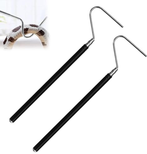Tokaneit Einziehbare Schlangenhaken,Teleskopschlangenhaken aus Edelstahl,Ausziehbarer Schlangenfänger,Snake Capture Hook,Reptilienfänger,Schlangenhaken aus Edelstahl 2 Stück 66 cm
