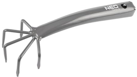 NEO TOOLS Handgrubber für Die Gartenpflege - Manuell Kultivator mit 5 Krallen - Gartenkrallen Handpflug zum Löten und Belüften des Bodens - Lang 24 cm - Stahl