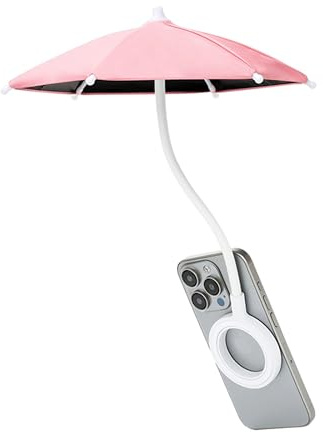 Double Magnetic Car Phone Umbrella,UPF45+ Magnet Cellphone Sun Shade Shield with 360° Adjust & Black Anti-UV Coating,Cellphone Umbrella for Magsafe Car Mount &Smartphone for Driving(No Fits Phone Clip)