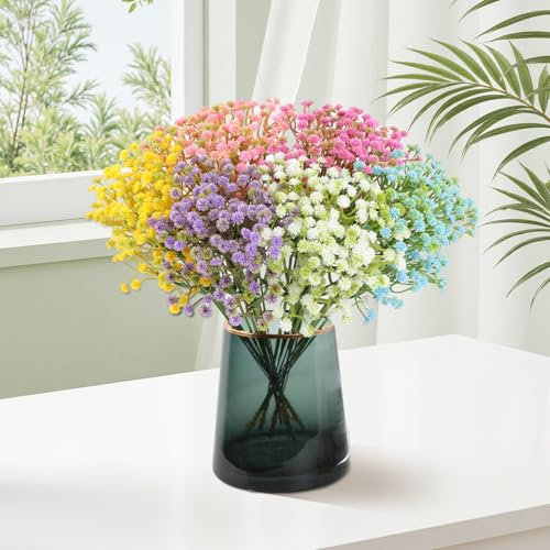 Wennala Lot de 6 paquets de 6 plantes artificielles de balcon et d'intérieur - Décoration en plastique - Fleurs artificielles comme de vraies fleurs artificielles pour l'extérieur - Fleurs décoratives