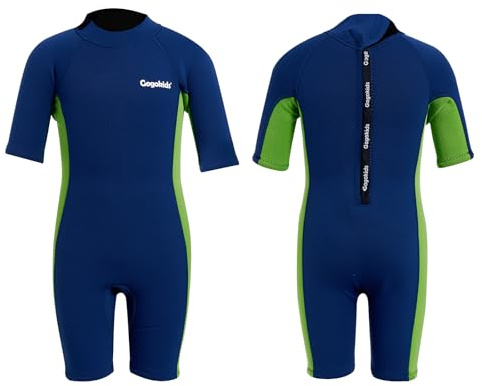Gogokids Combinaison de plongée courte en néoprène de 2,5 mm pour garçons et filles – Combinaison de printemps pour enfants pour la natation, le surf, la plage, la piscine – Âge de 2 à 10 ans