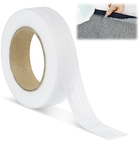 AOOSA 1 Rollo Cinta Dobladillo Plancha, 30 M x 2 CM | Reparación de Dobladillo sin Coser, Cinta para Cortinas, Bajo Pantalón, Ropa, Vestidos (Blanco)