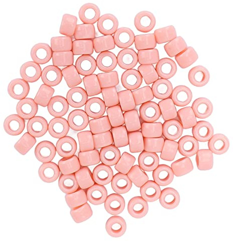 Kit di forniture per distanziatori per barba 100 pezzi di perline di plastica fai-te per la creazione di braccialetti di gioielli (Rosa)