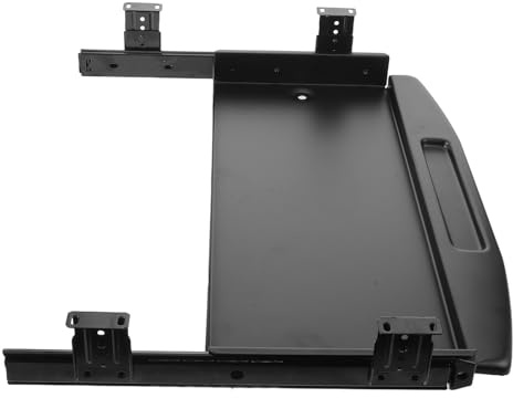 STOBAZA Bandeja para Teclado bajo Mesa de Hierro Negro Retráctil Optimización de Espacio Adecuado para Escritorios Compactos y Uso Recreativo