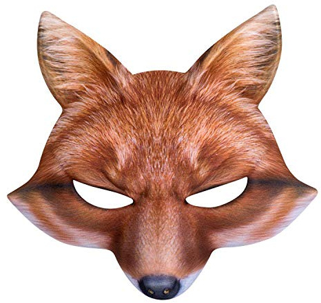 Boland - Demi-masque, masque animalier avec impression réaliste et élastique, idéal pour les déguisements d'animaux pour le carnaval, Halloween ou une fête à thème, Beige