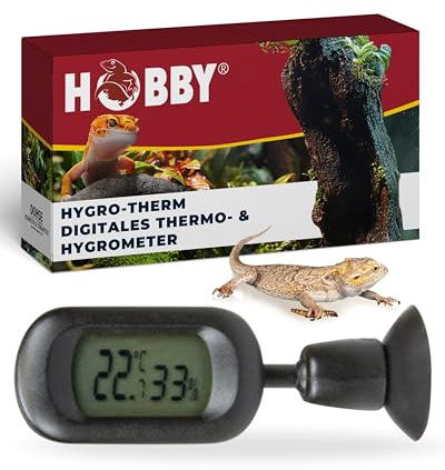 HOBBY Terraristik Hygro-Therm I digital hygrometer och termometer för exakt kontroll av luftfuktighet och temperatur i terrarier I för perfekt terrarieklimat I för alla terrarietyper