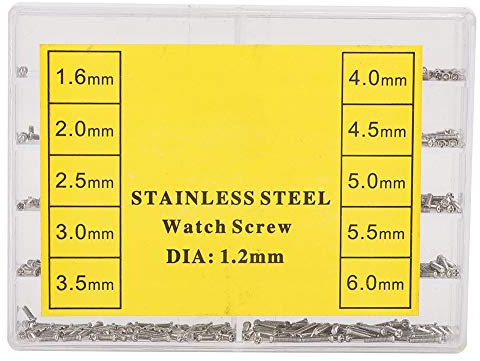 10 Types Watch Back Cover Screw Repair Watch Tool Professional Watch Repair Tools, 1.6-6.0mm Stainless Steel Cross Screw for Wristwatch Clock Back Case Watch Repair Accessory