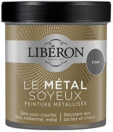 Libéron Peinture décorative Le Métal Soyeux, Etain, 500 ML