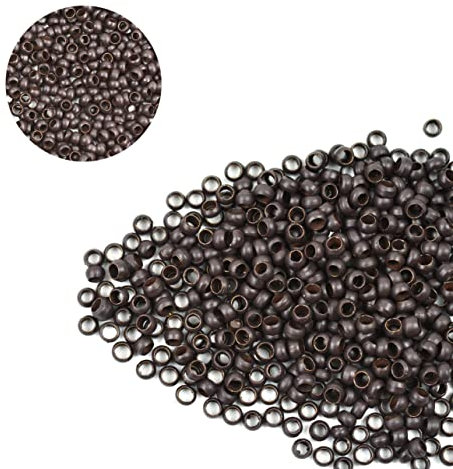 2.5mm Kupfer Nano Ringe Micro Links Ringe Haarperlen für Haarverlängerungen Federverlängerung (200 Stück Dunkelbraun)