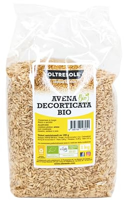 Oltresole, Avena Decorticata Italiana Biologica 1 Kg, Cereale Bio in Chicchi, Ricco di Fibre e Proteine, Ideale per un'Alimentazione Sana e Bilanciata, Confezione Ideale per Famiglie
