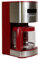 Kenmore Filter Coffee Machines 12-Cup Drip Coffee Makers with 1.8L Glass Pot for Ground Coffee Programmable Timer Digital Display Auto Shut Off Reusable Filter Warming Plate (Stainless Steel/Red)