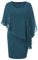 Hanna Nikole Cape Vestido de Gasa Slim Fit Invitado de Boda Vestido de Fiesta Azul Pavo Real 24 Tallas Grandes
