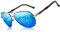 KINGSEVEN Männer Vintage Aluminium polarisierte Sonnenbrille klassische Marke Sonnenbrille Beschichtung Linse treibende Brille für Männer/Frauen (Grau Blau)