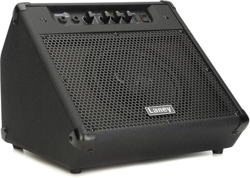 Laney DrumHUB DH40 – 40W Compact Electronic Drum Amp with 8” Coaxial Speaker, Bass Reflex, 2 Channels, Aux In, 2-Band EQ, Headphone Out & Monitor Angle – Perfect for Home, Practice & Classroom Use