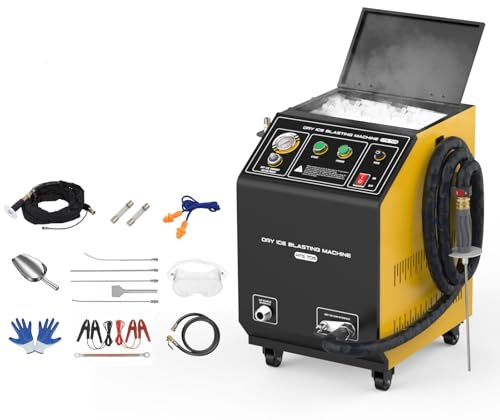QPKING Macchina per sabbiatura con Ghiaccio Secco HTS705 Detergente DE-Carbon con Ghiaccio Secco con 4 ugelli per sabbiatura con Ghiaccio per Olio Motore, ruggine, valvola di aspirazione 110 V/220 V