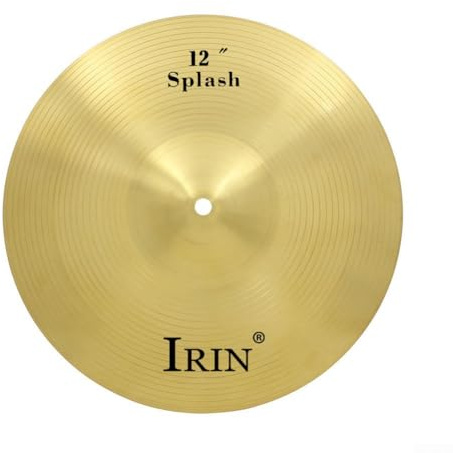 HEBEOT Platillos de latón de percusión Splash Crash Hi-Hat para principiantes, jugadores profesionales, dorados (12 pulgadas)