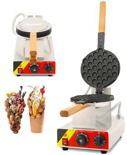 JMOZHCD Gaufrier à Bulles 1000W, Commercial, antiadhésif, Chauffage Rapide en 5 Minutes, cône électrique, adapté à la Maison