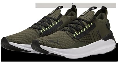 Puma Zapatillas de Correr Unisex Softride Symmetry Fuzion LS, Dark Olive Puma Black Fizzy Light, 42 EU