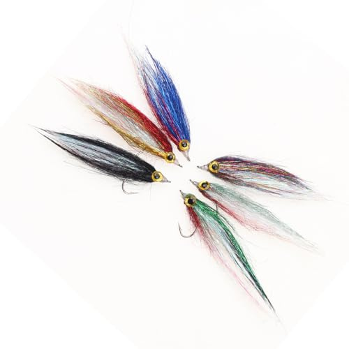 Accessoires de pêche Ice Dub Minnow Fly Leurres Set avec hameçon barbelé Appâts réalistes Poisson pour la pêche au saumon pour les voyages