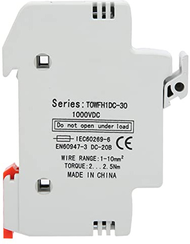 Eujgoov Base de Soporte de Fusibles Montaje de Riel DIN 1 1000V DC Base de Soporte de un para Protección contra Cortocircuito de Sobrecarga con Estructura Estable Tamaño del Núcleo de (10A)