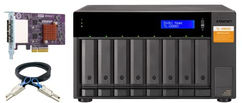 QNAP TL-D800S 8 Bay SATA 6Gbps JBOD Storage Enclosure. PCIe SATA Interface Card (QXP-800eS-A1164) Included