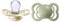 BIBS Supreme Schnuller 2er-Pack, BPA-frei, Symmetrischer Nippel. Silikon, Hergestellt in Dänemark. 0-6 Monate (2er Pack), Ivory/Sage