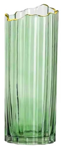 PEPAXON Tall Glass Vase for Flower Vase Heavy Large Cylinder Vase Home Decoration Green12x30cm