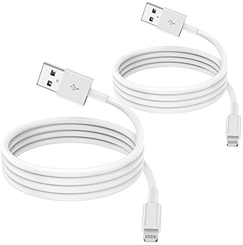 Paquete de 2 Cables de Cargador de iPhone con certificación MFi de Apple de 2 m, Cable de Cable Apple Lightning a USB de 2 Metros para iPhone 11 / 11Pro / 11Max / X/XS/XR/XS MAX / 8/7/6 / iPad