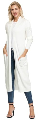 GRACE KARIN Femmes Cardigan Gilet Manches Longues Décontracté Tricoté Doux Sweaters Chaud en Hiver avec Poches