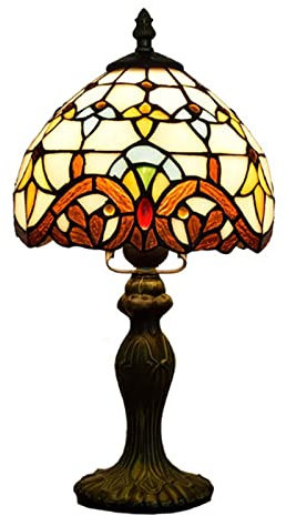 GAUUA 8 Inch Tiffany Table Lamp Baroque Lamp for Lounge Stained Glass Table Lamp Night Lights for Kids' Bedroom Living Room ​Christmas Festival Gifts