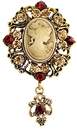 Spilla vintage Regina da donna Regalo di compleanno Cammeo Spille da donna Abito Costume Spille da bavero Cristallo Gioielli eleganti per anniversario di matrimonio Bouquet Famiglie di amici (Tipo 1)