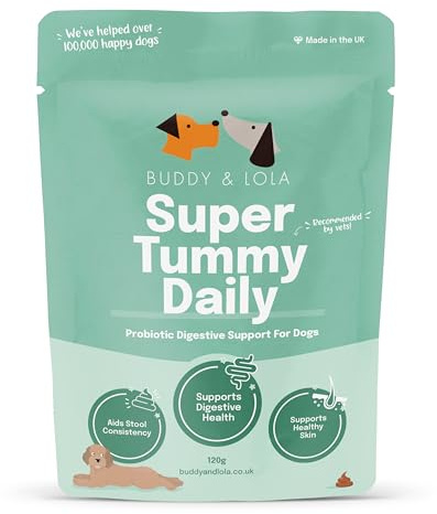 Buddy and Lola Probiotics for Dogs - High CFU Count, Plant-Based Dog Probiotics Powder for Gut Health and Skin Health - Essential Dog Soil Based Probiotic Supplement