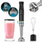 Cecotec Mixeur plongeant Katana 15 TotalDestroy Cream B, 1500 W, 21 vitesses et Turbo, Double lames, 4 lames avec Black Titanium, Protection contre les éclaboussures, Pied extra long