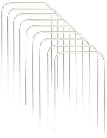 OUTOSS - Wickets per croquet con custodia, ricambio per gioco croquet, diametro del filo 5 mm, set di 9 pezzi con rivestimento in plastica bianca