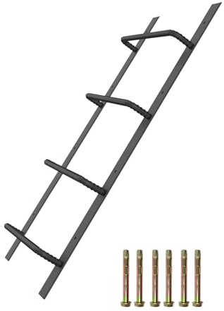 4-Rung Window Well Ladder, Heavy Duty Steel Basement Egress Ladder, Fire Escape Ladder for Emergency Home Safety(45.2 Lx17.9 W, Straight, Matte Black)