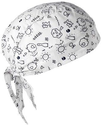 Bandana Estiva in Cotone per Bambino Pirata, Fantasia Colorata, Taglia 1-3 Anni Bianca