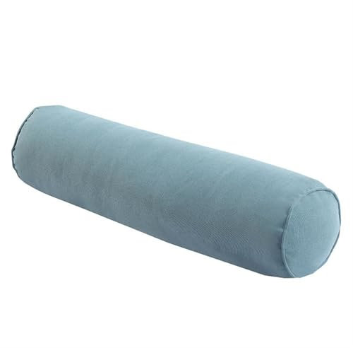 SPeesy Nackenrolle mit Weichem Mikroplüsch Bezug, Orthopädisches Nackenkissen, Lagerungsrolle, Knierolle, Memory Foam(Lake Blue,15x40cm/6x16in)