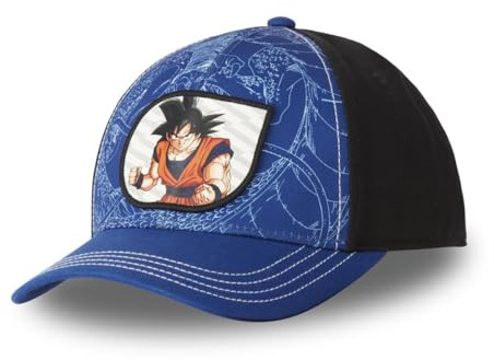 FREEGUN Herren-Kappe Dragon Ball Z, Baseballkappe, Original, Anime Manga, schwarz / blau, One size