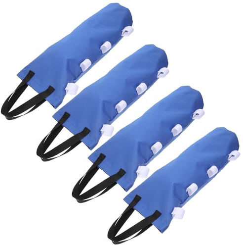 DOITOOL Bolsas de Arena para Base de Sombrilla y Carpa al Aire Libre, 4 Unidades 22x50 Cm Azul, Contrapesos Plegables para Toldos y Cenadores Resistentes al Viento