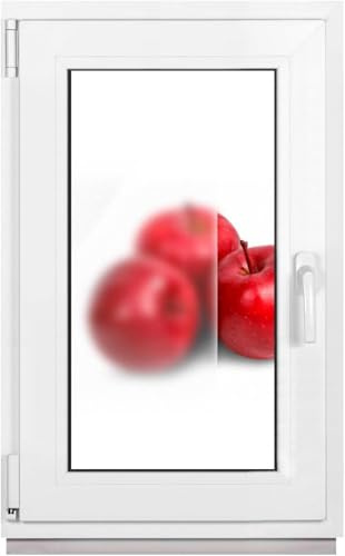 Framex källarfönster, plastfönster, vitt, frostat glas, satinat, bredd x höjd 45 x 90 cm (450 x 900 mm) 2-vägs (32 mm) vridbar luta DIN vänster (högerhandtag)