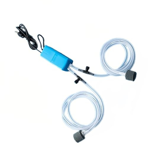 Tsophreniq Bombas de Aire para Tanques de Peces de Doble Puerto con Ruido, Bombas operadas por USB con dispensador de Piedra, aireador, Tanques de Peces, aireación de Burbujas para Acuario