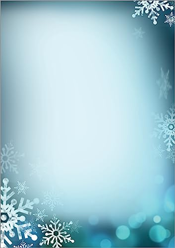SIGEL DP255 brevpapper jul Blue Snowflakes A4, 25 ark